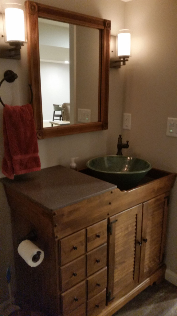 Turning Furniture into a vanity Time 2 Remodel, LLC.